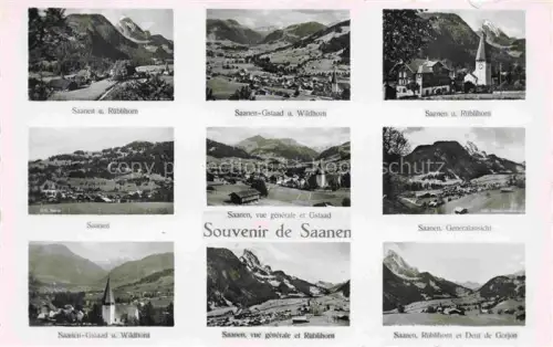 AK / Ansichtskarte Saanen BE Ruebihorn Gstaad und Wildhorn Sarnen Vue generale et Gstaad Wildhorn Panorama Dent de Gorjon
