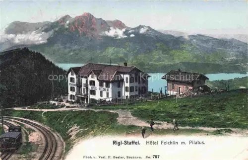 AK / Ansichtskarte Rigi Staffel SZ Hotel Felchlin mit Pilatus