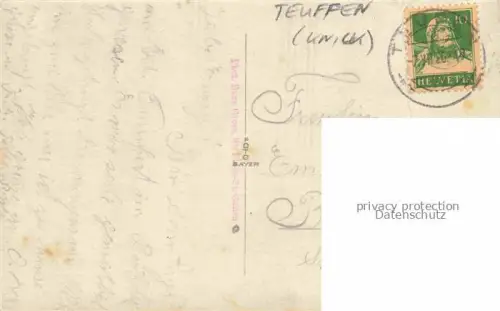 AK / Ansichtskarte Teuffenthal Thun BE Panorama mit Saentiskette