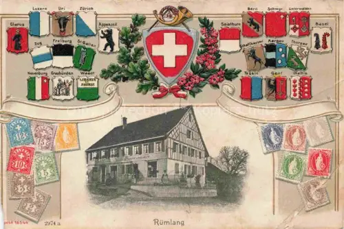 AK / Ansichtskarte Ruemlang Dielsdorf ZH Restaurant Stadtwappen