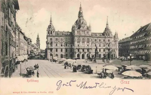 AK / Ansichtskarte GRAZ  Steiermark AT Rathhaus Marktplatz