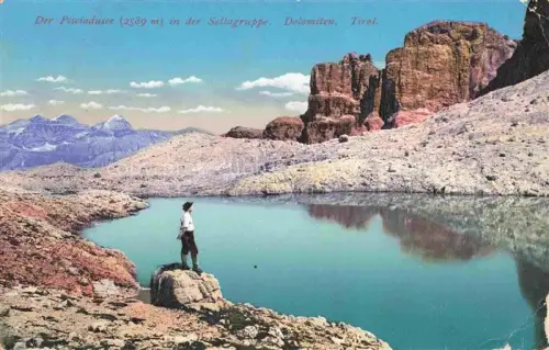 AK / Ansichtskarte Sellagruppe Gruppo di Sella Dolomiti Dolomiten IT Der Piseradusee