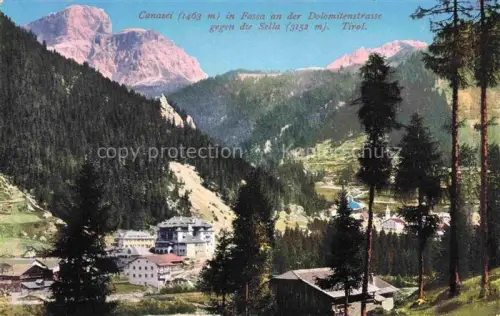 AK / Ansichtskarte Canazei Fassatal Pozza di Fassa Trentino IT mit Sellagruppe
