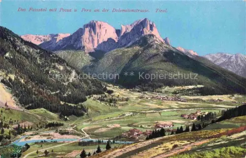 AK / Ansichtskarte Fassatal Pozza di Fassa Trentino IT mit Pera an der Dolomitenstrasse