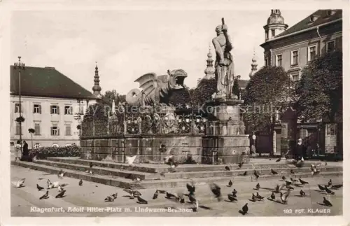 AK / Ansichtskarte KLAGENFURT Woerthersee Kaernten AT Adolf Hitler Platz mit Lindenwurm Brunnen