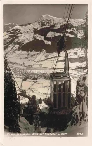 AK / Ansichtskarte Kitzbuehel Tirol AT Hahnenkammbahn mit Kitzbuehel und Horn