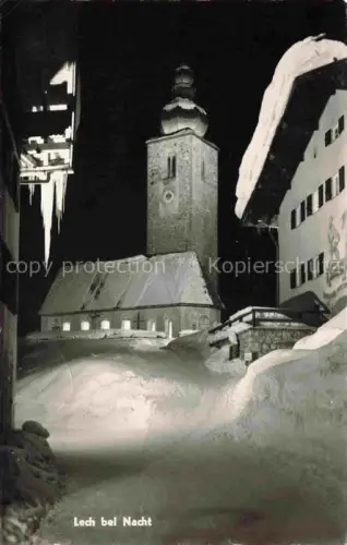 AK / Ansichtskarte LECH  Arlberg Vorarlberg AT bei Nacht Kirche