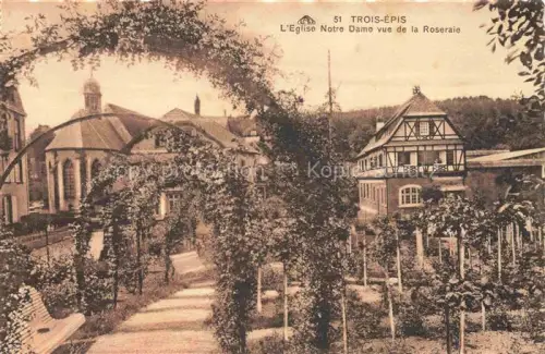 AK / Ansichtskarte Trois-Epis Drei-aehren 68 Haut-Rhin Eglise Notre Dame vue de la Roseraie