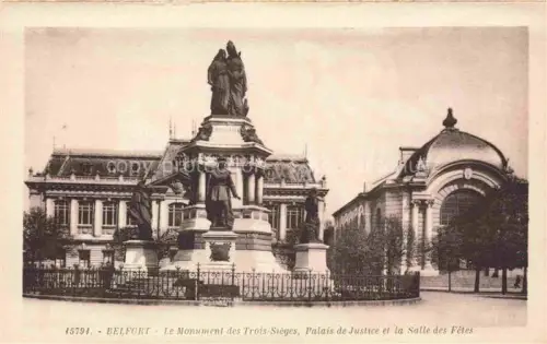 AK / Ansichtskarte BELFORT 90 Le Monument des Trois Sieges Palais de Justice et la Salle des Fetes