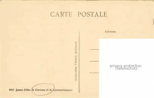 AK / Ansichtskarte Carnac Lorient 56 Morbihan Jeunes Filles de Carnac et de Locmariaquer