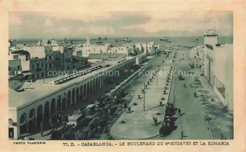 AK / Ansichtskarte CASABLANCA Maroc Boulevard du 4e-Zouaves et la Kissaria