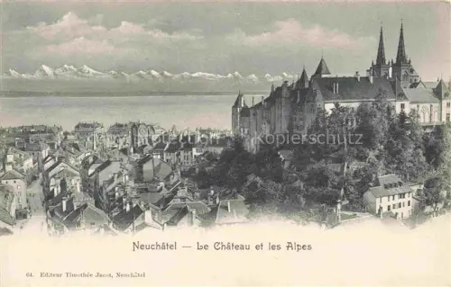 AK / Ansichtskarte Neuchatel NE Le Chateau et les Alpes