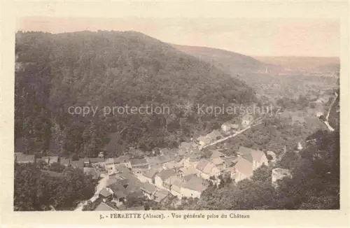 AK / Ansichtskarte Ferrette Pfirt Alsace 68 Haut-Rhin Vue generale prise du Chateau