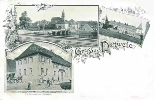 AK / Ansichtskarte Dettweiler Dettwiller Saverne 67 Bas-Rhin Panorama Hotel zum Pflug Schloss