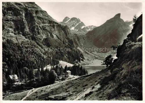 AK / Ansichtskarte Seealpsee 1139m Saentis IR mit Unterstrich Altmann und Rossmad
