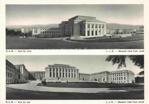 AK / Ansichtskarte GENEVE Genf GE Palais et batiment du Conseil Vue du nord General view Vue du Sud