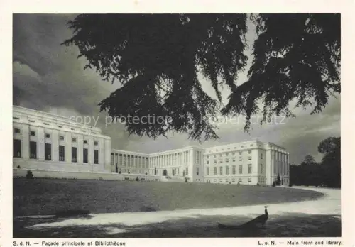 AK / Ansichtskarte GENEVE Genf GE Palais et batiment du Conseil Facade principale et Bibliotheque