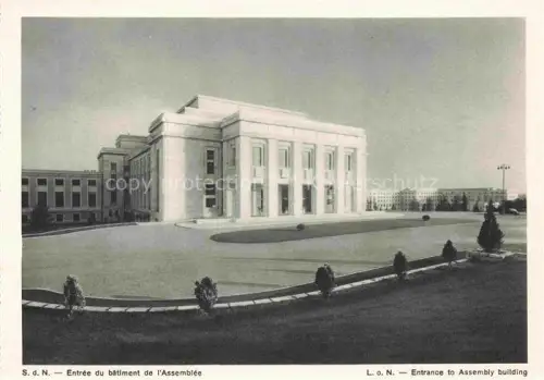 AK / Ansichtskarte GENEVE Genf GE Palais et batiment du Conseil Entree du batiment de l'Assemblee