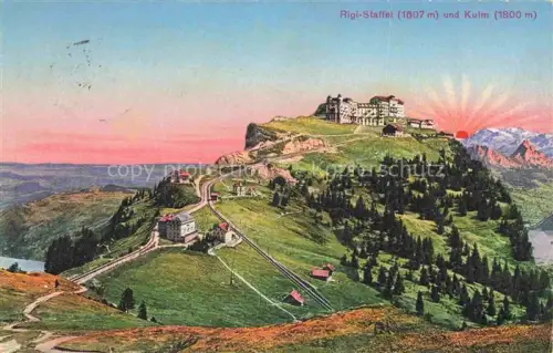 AK / Ansichtskarte Rigi Staffel SZ und Kulm Panorama