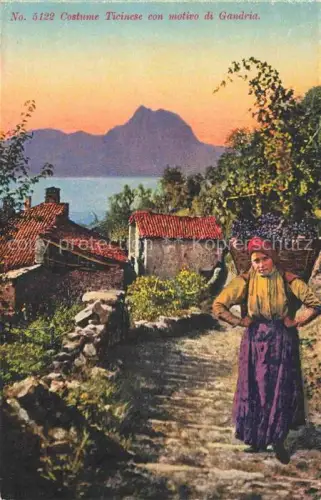AK / Ansichtskarte Gandria Lago di Lugano Costume Ticinese con motivo di Gandria