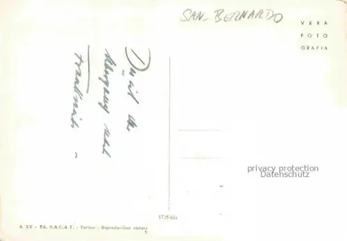 AK / Ansichtskarte San Bernardo 2188m Aosta Valle d Aosta IT Monumento a San Bernardo e Ospizio Piccolo