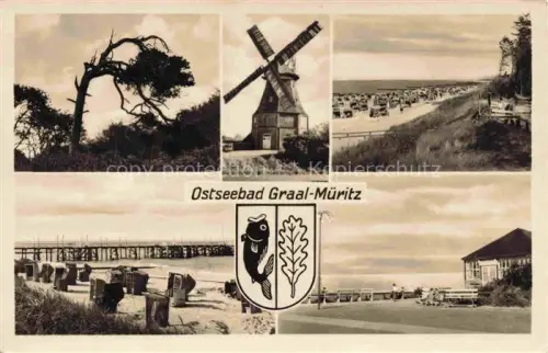 AK / Ansichtskarte Graal-Mueritz Ostseebad Windmuehle Strandpartien Seebruecke