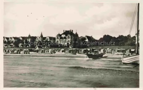 AK / Ansichtskarte AHLBECK HERINGSDORF Insel Usedom Ostseebad Strand Haus Meereswarte und Am Waldessaum