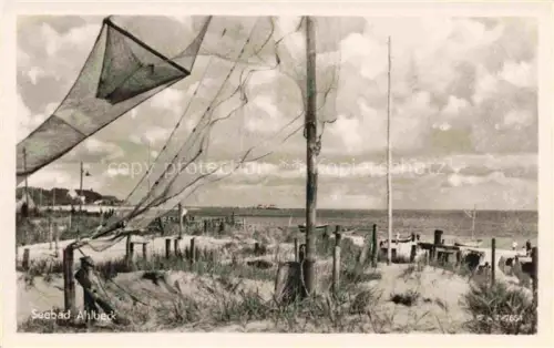 AK / Ansichtskarte AHLBECK HERINGSDORF Insel Usedom Ostseebad Fischernetze Strand
