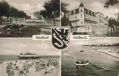 AK / Ansichtskarte AHLBECK HERINGSDORF Insel Usedom Ostseebad Kurkonzert Seebruecke Strand Hotel