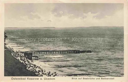 AK / Ansichtskarte KOSEROW Ostseebad Usedom Seebruecke und Badeanstalt