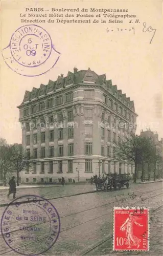 AK / Ansichtskarte PARIS 75 Boulevard du Montparnasse Nouvel Hôtel des Postes et Télegraphes Direction du Département de la Seine