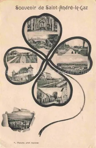 AK / Ansichtskarte Saint-Andre-le-Gaz Souvenir de la ville Kleeblatt Feldpost