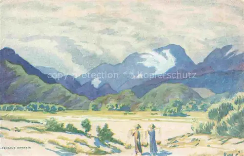 AK / Ansichtskarte SARASIN Regnault (1886-1943) Kuenstlerkarte Annam Mentagnes vers le Col des Nuages 
