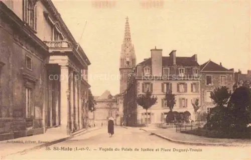 AK / Ansichtskarte ST-MALO SAINT-MALO 35 Facade du Palais de Justice et Place Duguay-Trouin