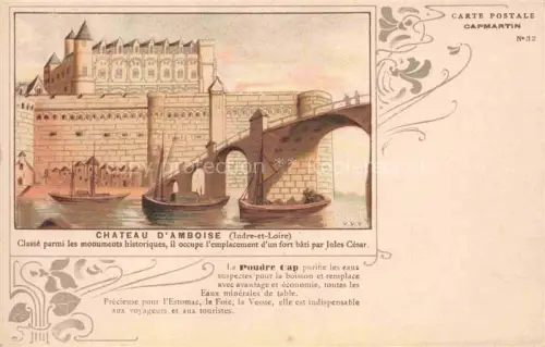AK / Ansichtskarte Amboise TOURS 37 Indre-et-Loire Château Pont Monument historique Carte Postale Capmartin No. 32 Kuenstlerkarte