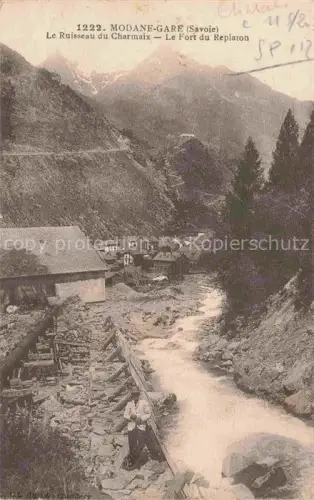 AK / Ansichtskarte Modane Saint-Jean-de-Maurienne 73 Savoie Vue générale le Ruisseau du Charmaix Fort du Replaton Feldpost