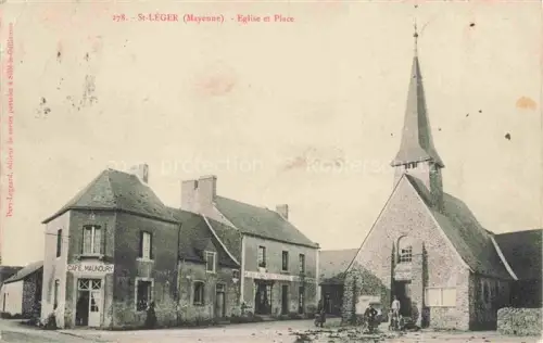 AK / Ansichtskarte St-Leger LAVAL 53 Mayenne Eglise et Place