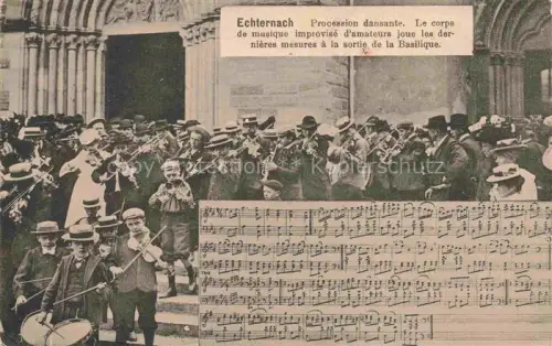 AK / Ansichtskarte Echternach Luxembourg Procession dansante Corps de musique