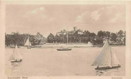 AK / Ansichtskarte Steinhuder Meer Wunstorf Strandhotel Segelboote