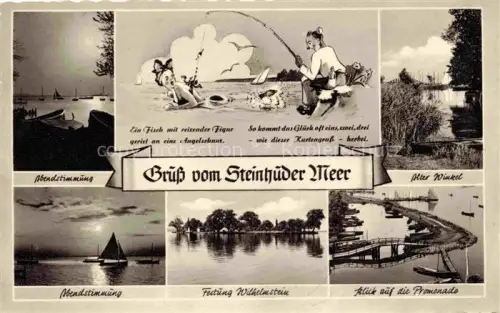 AK / Ansichtskarte Steinhuder Meer Wunstorf Abendstimmung Alter Winkel Festung Wilhelmstein Promenade