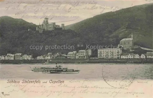 AK / Ansichtskarte Stolzenfels Schloss Koblenz Rhein und Capellen