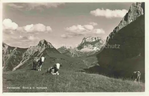 AK / Ansichtskarte Karwendel Schwaz Tirol AT Blick zum Hohljoch und Lamsenspitze von der Falkenhuette