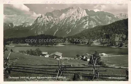 AK / Ansichtskarte Lautersee  Mittenwald Wetterstein 2478m Bayern mit Karwendelgebirge