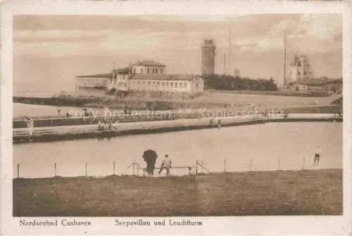 AK / Ansichtskarte CUXHAVEN Nordseebad Seepavillon und Leuchtturm
