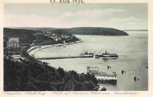 AK / Ansichtskarte Gluecksburg  Ostseebad Flensburg Schleswig-Holstein Blick auf Strand und Foerde vom Aussichtsturm