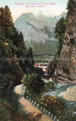 AK / Ansichtskarte Ragaz Bad SG Ausgang Taminaschlucht mit Blick zur Falkniss