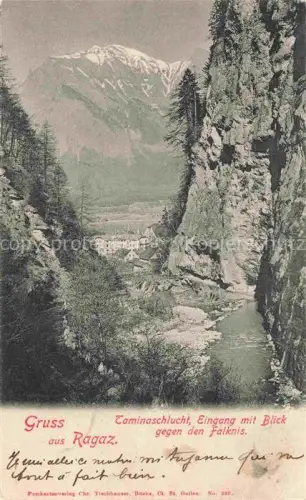 AK / Ansichtskarte Ragaz Bad SG Taminaschlucht Eingang mit Blick zum Falknis