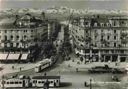 AK / Ansichtskarte STRAssENBAHN Tramway-- Zuerich Bahnhofstrasse 