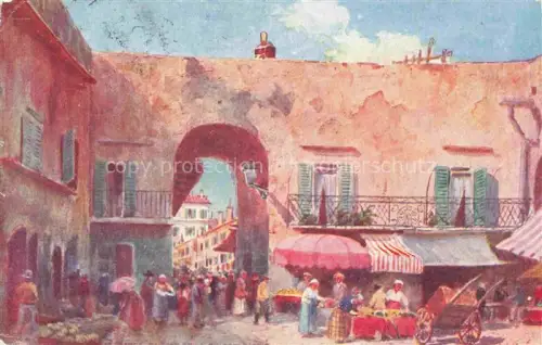 AK / Ansichtskarte NICE   Nizza 06 Alpes-Maritimes Entrée de la poissonnerie  Peinture Oilette Serie 990 Collections Villes de France Kuenstlerkarte