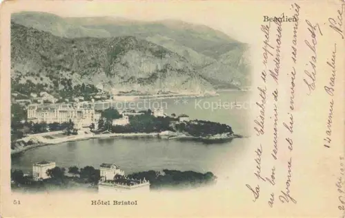 AK / Ansichtskarte Beaulieu -sur-Mer 06 Alpes-Maritimes Hôtel Bristol vue aérienne